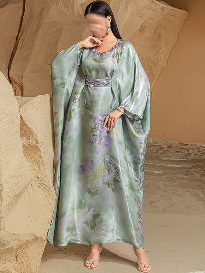 BA5127 Green Wisteria Kaftan