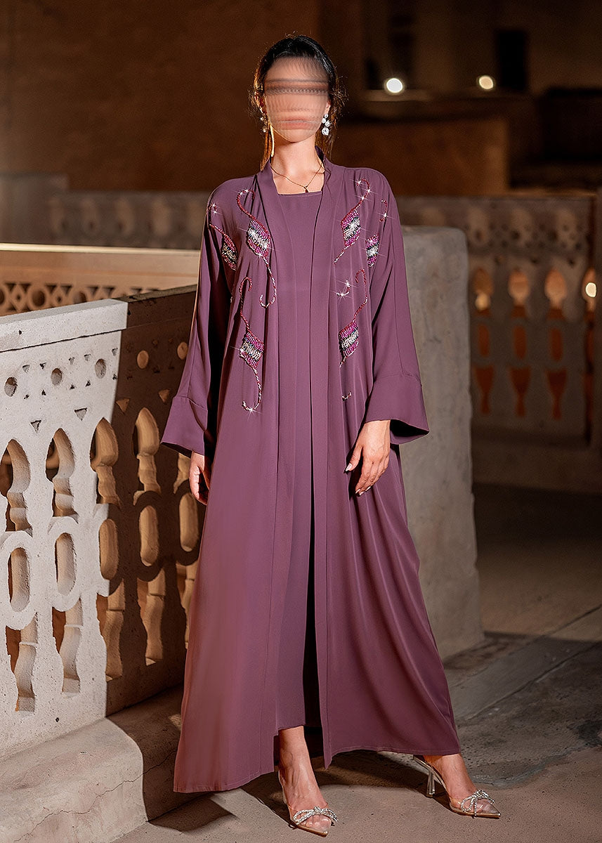 BA3136 Purple Garnet Abaya