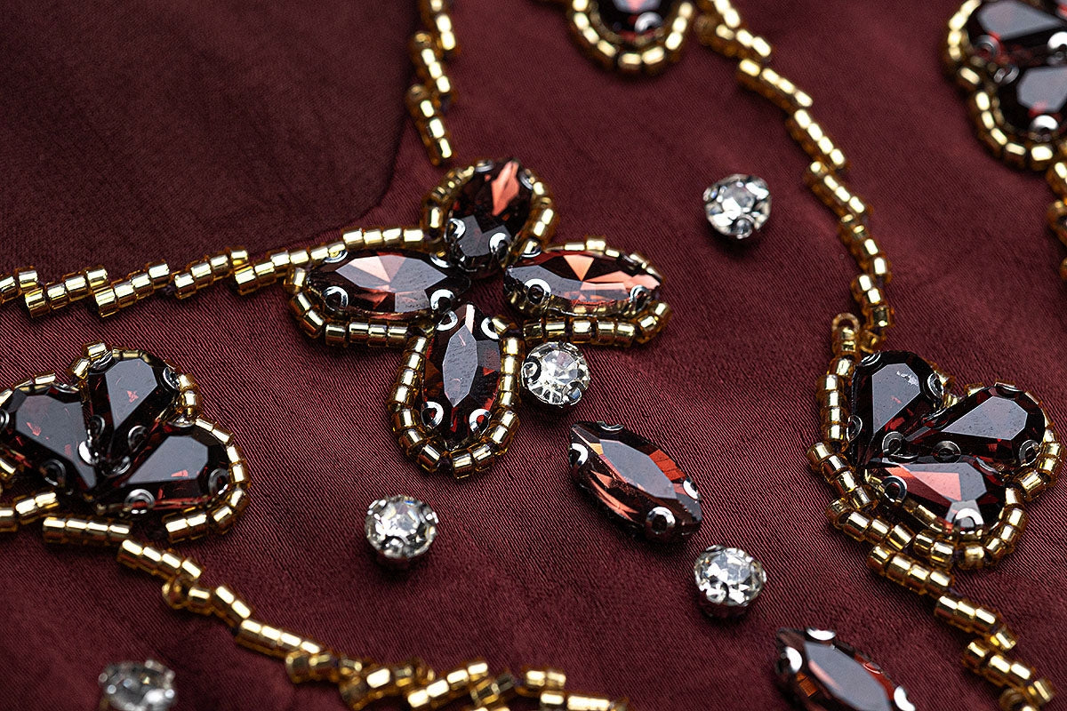 BA6052 Burgundy Majesty Dress
