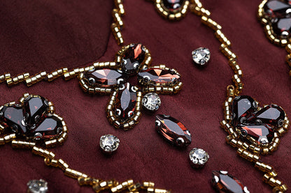 BA6052 Burgundy Majesty Dress