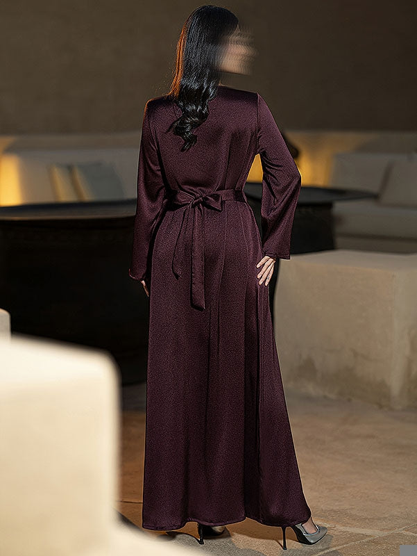 BA6045 Beige & Burgundy Exquisite Dress