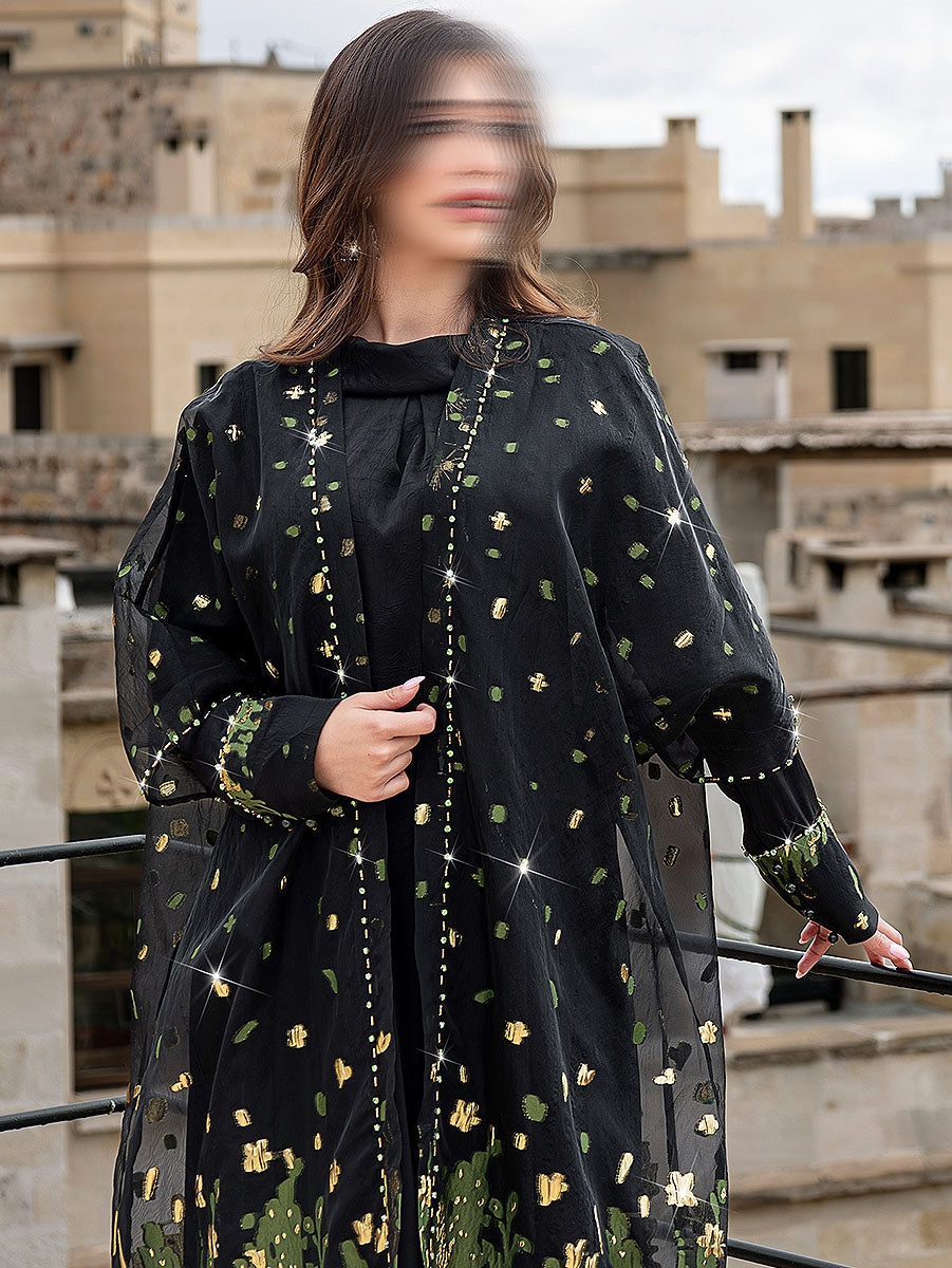 BA5023 Black Panoramic Dress
