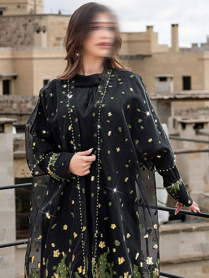 BA5023 Black Panoramic Dress