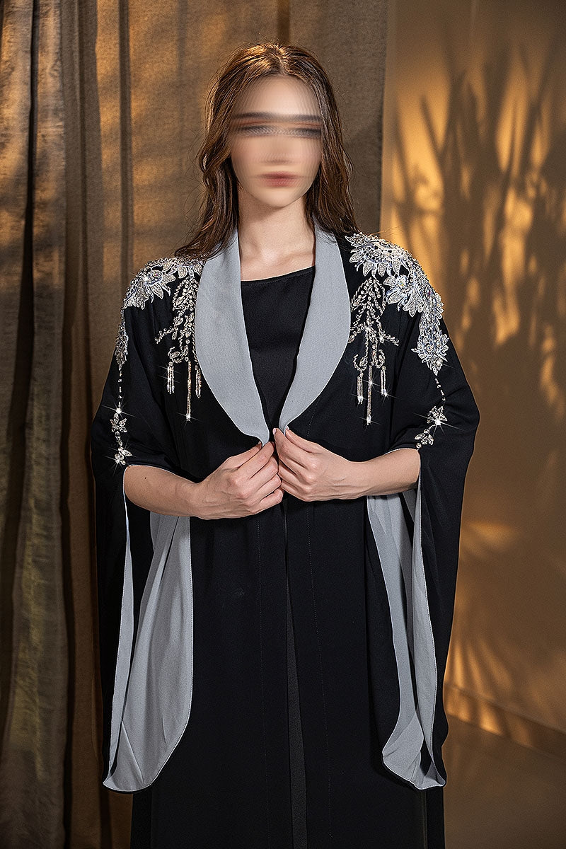 BA6027 Black Argento Blazer Abaya