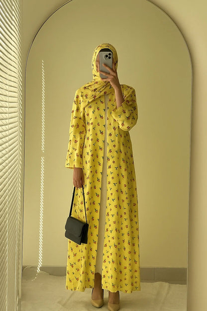 Creme Floral Kimono Set