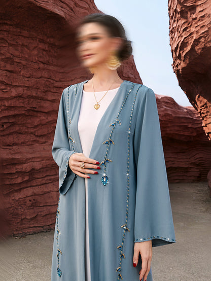BA4015 Blue Oceanic Mist Abaya