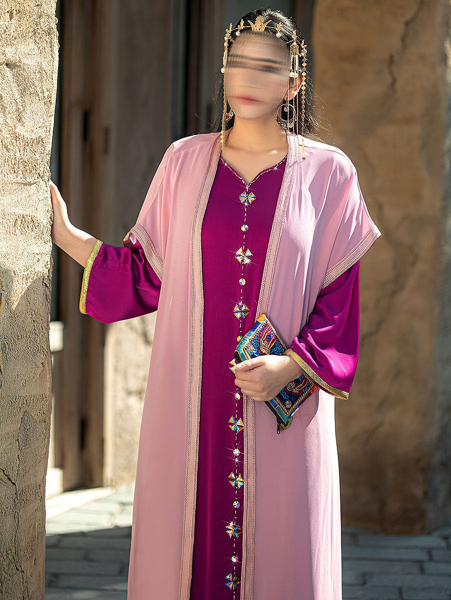 BA4097 Pink Ethereal Abaya