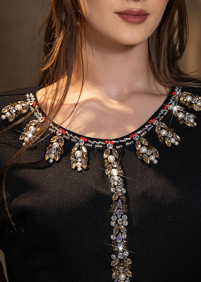 BA5176 Black Rhodonite Dress