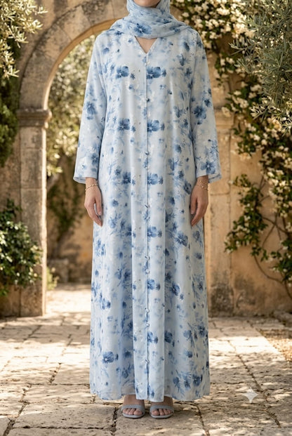 Soft Blue Lunea Abaya