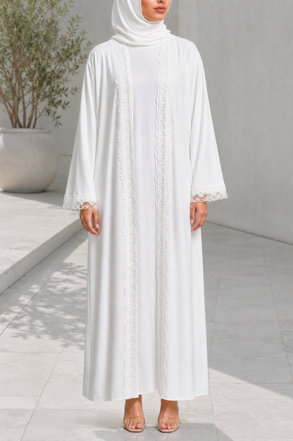 White lace Abaya