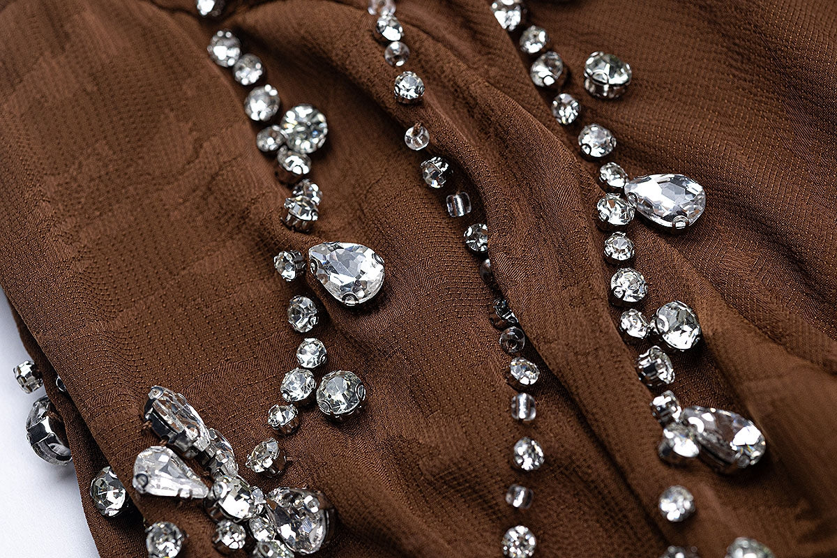 BA6079 Brown Luminary Abaya