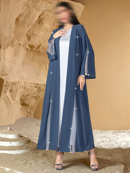 BA4078 Blue Pristine Abaya