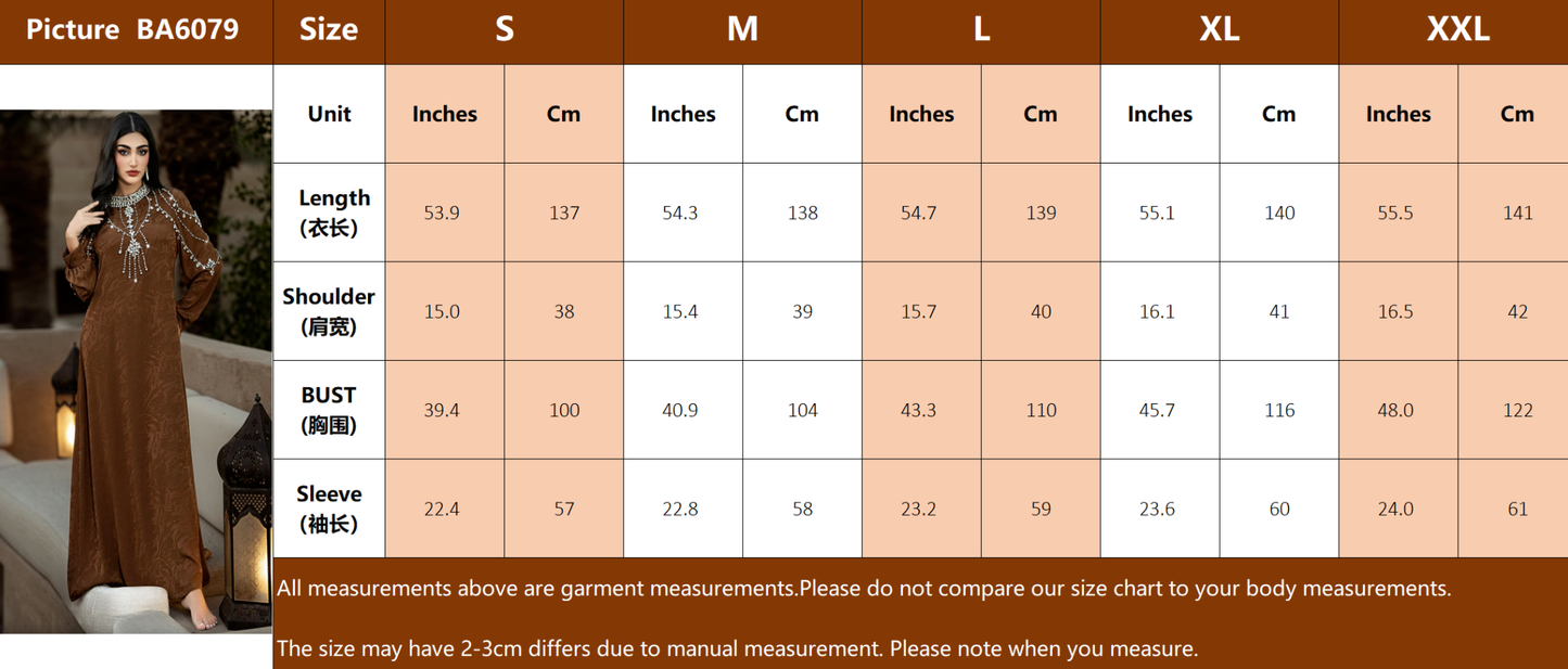 BA6079 Brown Luminary Abaya