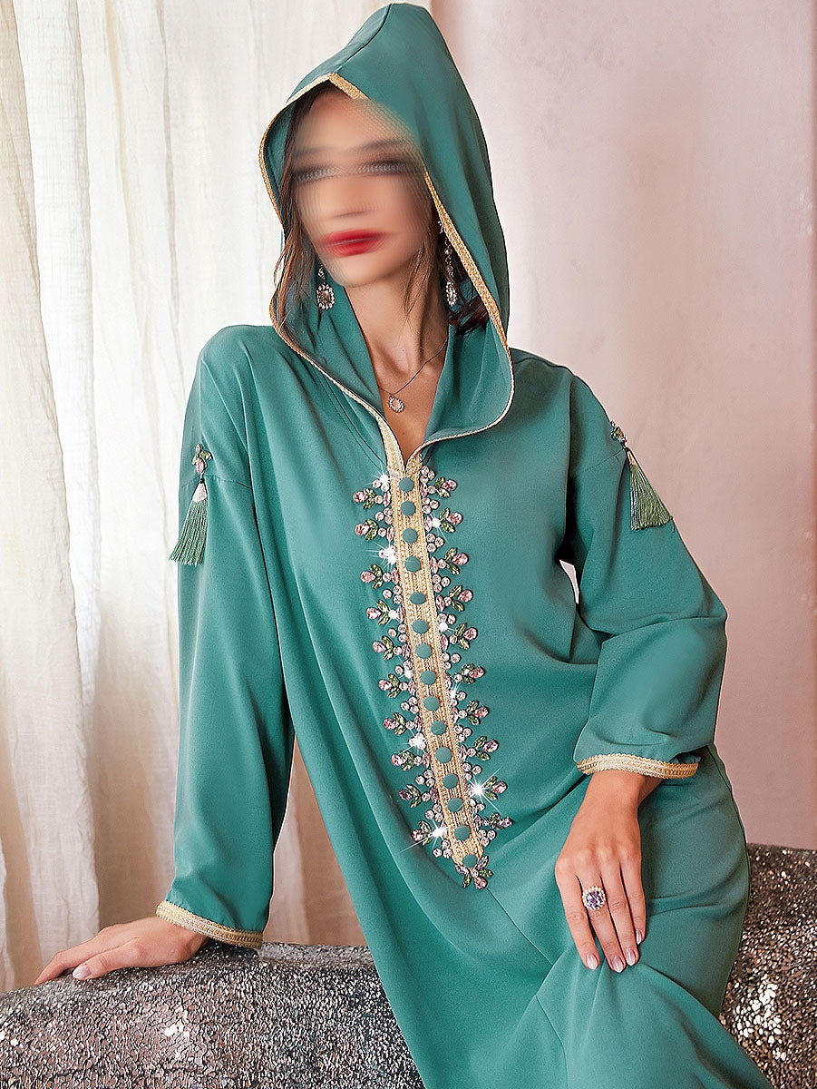 BA7058 Green Zari Jalabiya