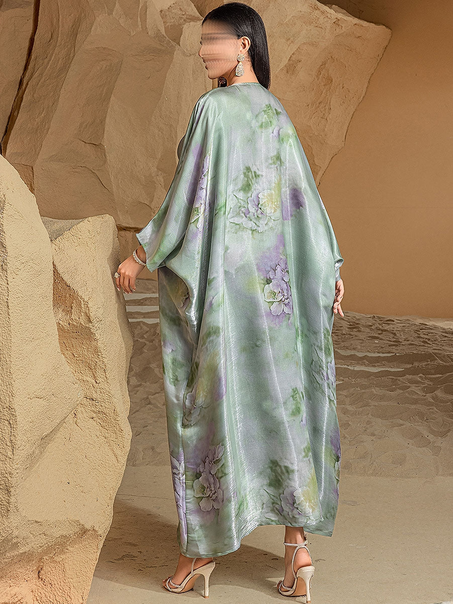 BA5127 Green Wisteria Kaftan