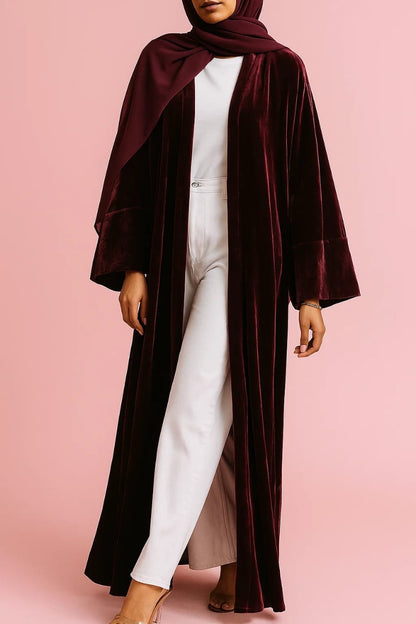 Maroon Velvet Reign Abaya