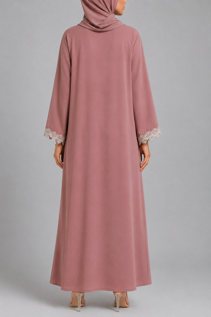 Rosey fancy lace abaya