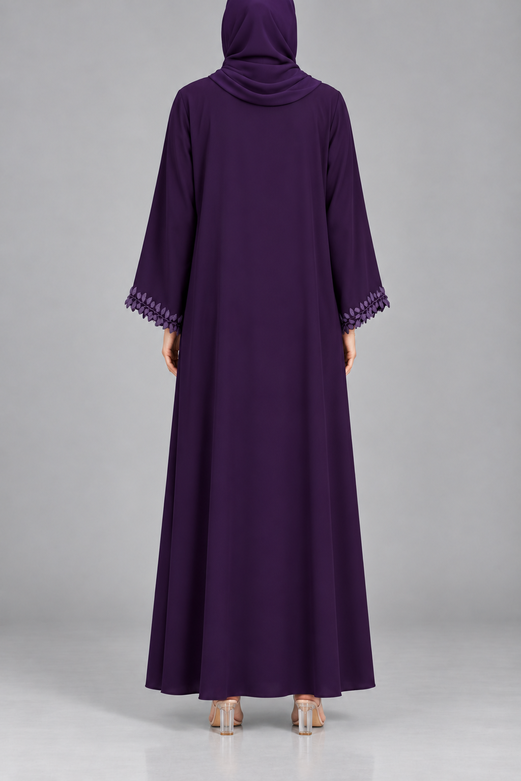 Purple fancy lace abaya