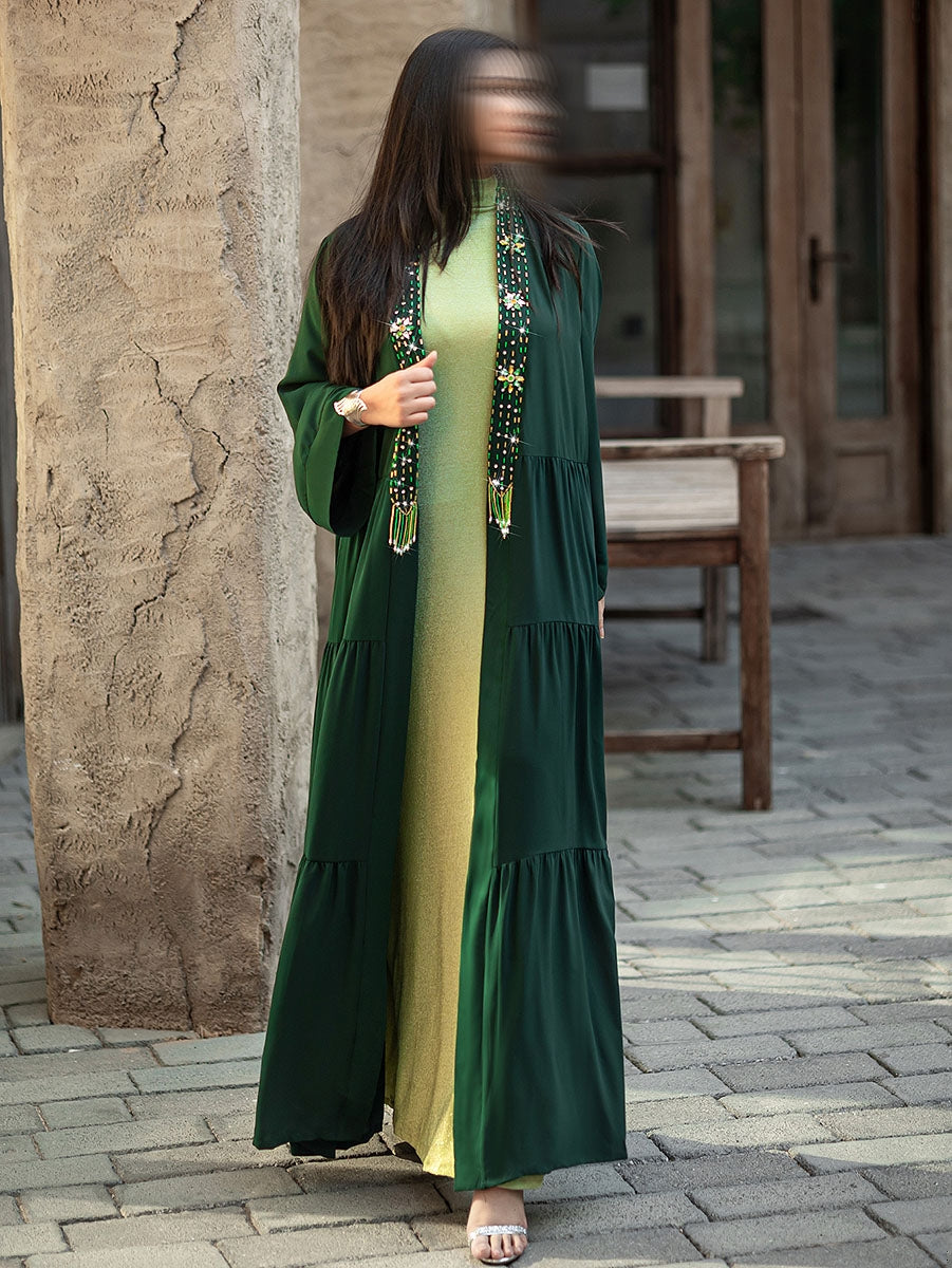 BA4079 Green Idyllic Abaya