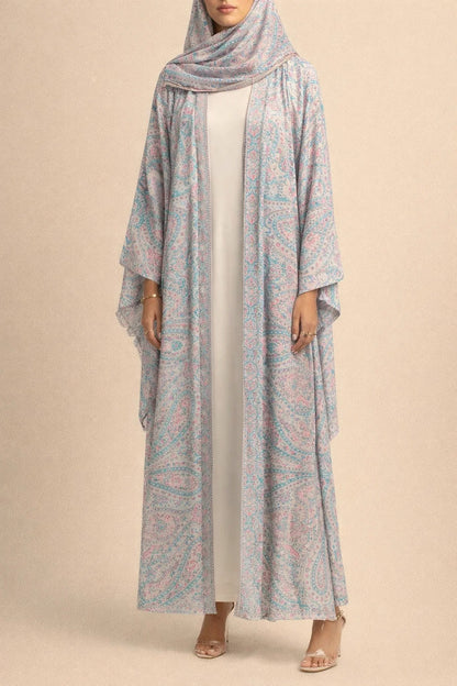 Turquoise Pashmina Abaya 10