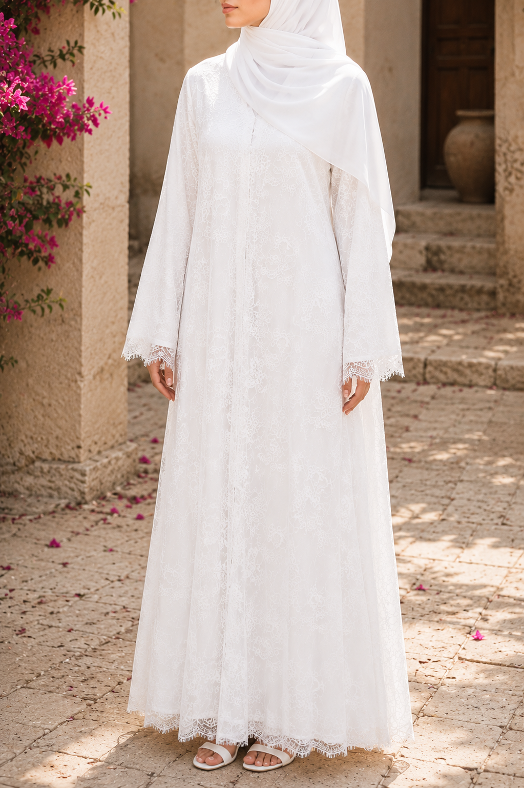 White Sheer abaya