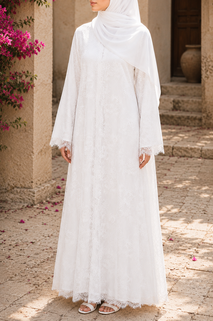 White Sheer abaya