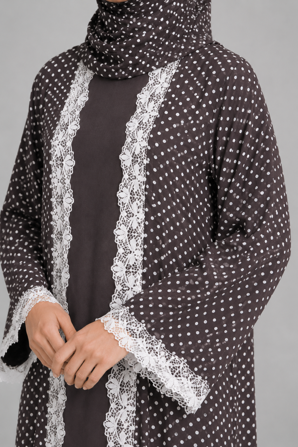 Brown Polka Abaya