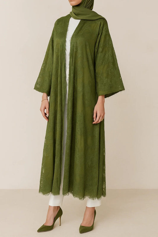 Olive Sheer abaya