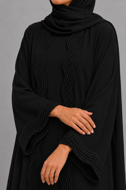Black lace abaya