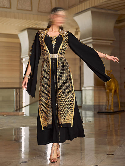 BA4036 Black Pyrite Abaya