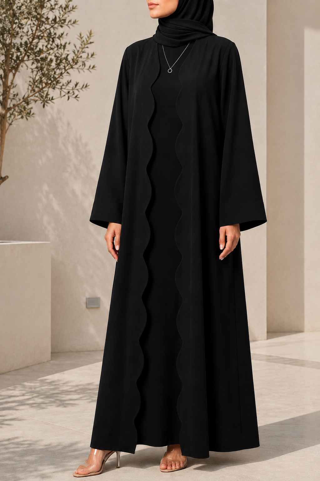 Black Wave Abaya
