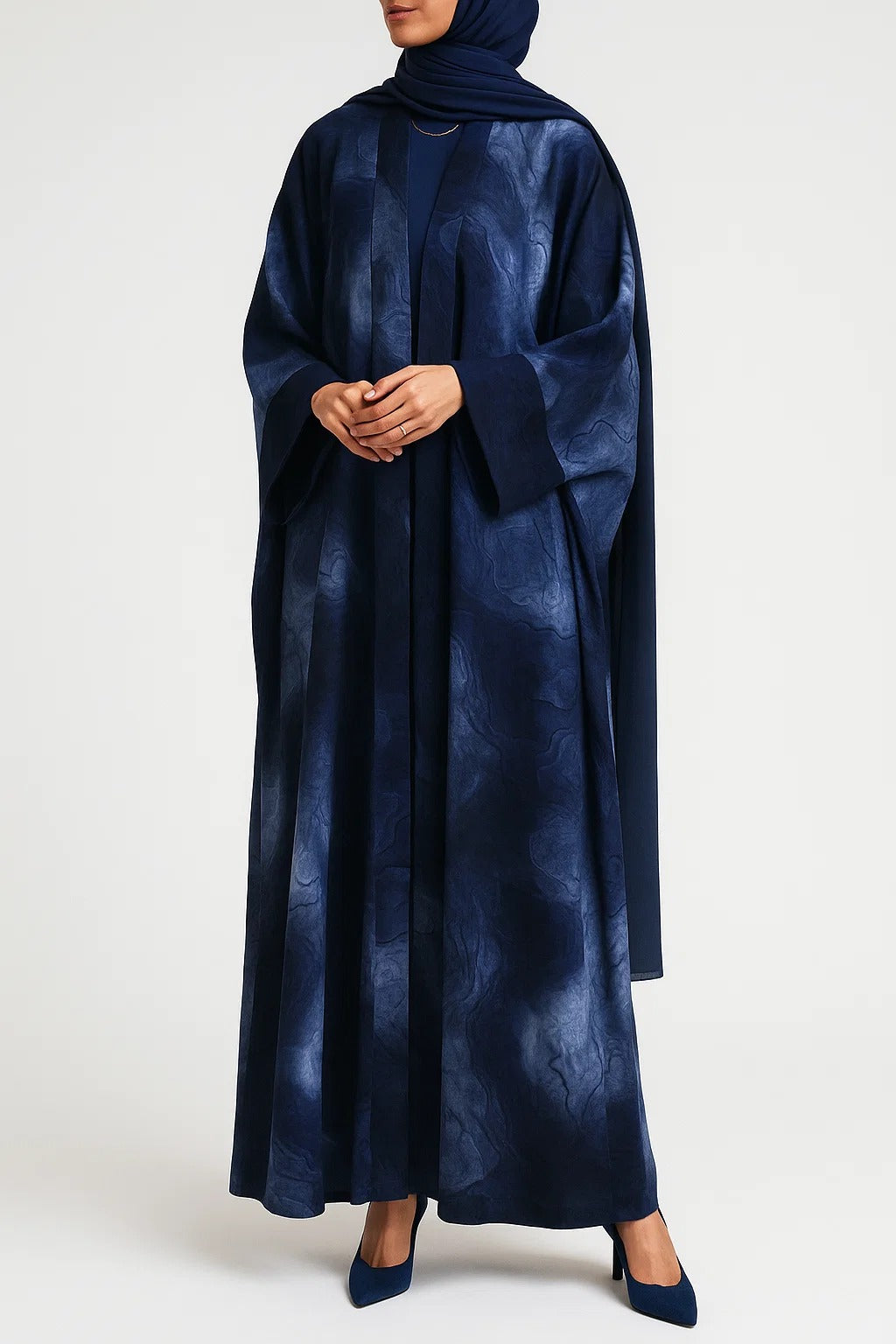 Blue Marble print abaya