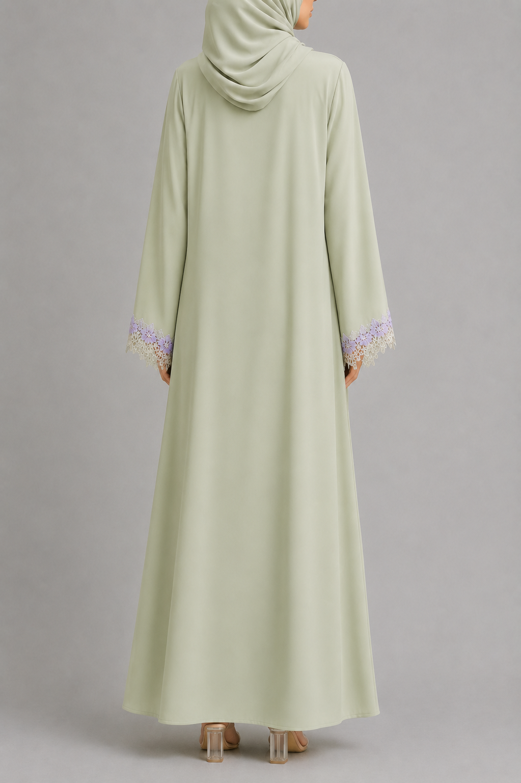 Celeste Mint lace abaya