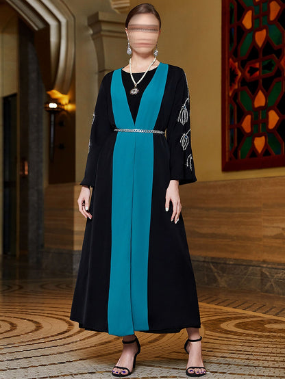 BA3006 Black Cyan Abaya