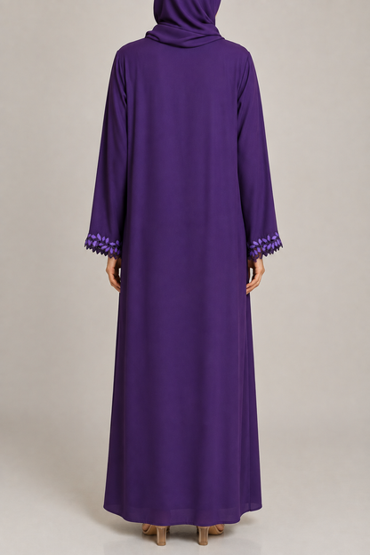 Purple fancy lace abaya