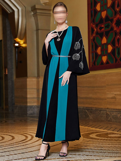 BA3006 Black Cyan Abaya