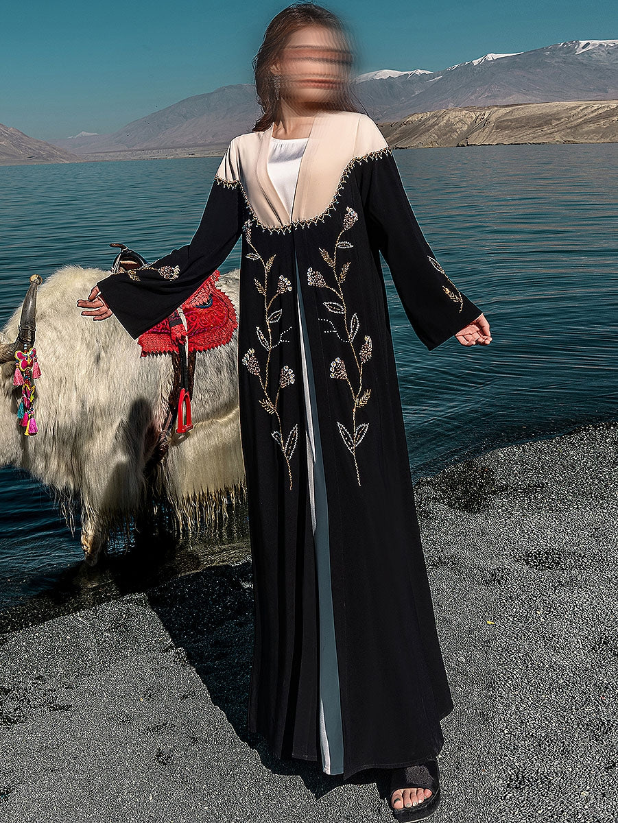 BA5232 Black Morganite Abaya