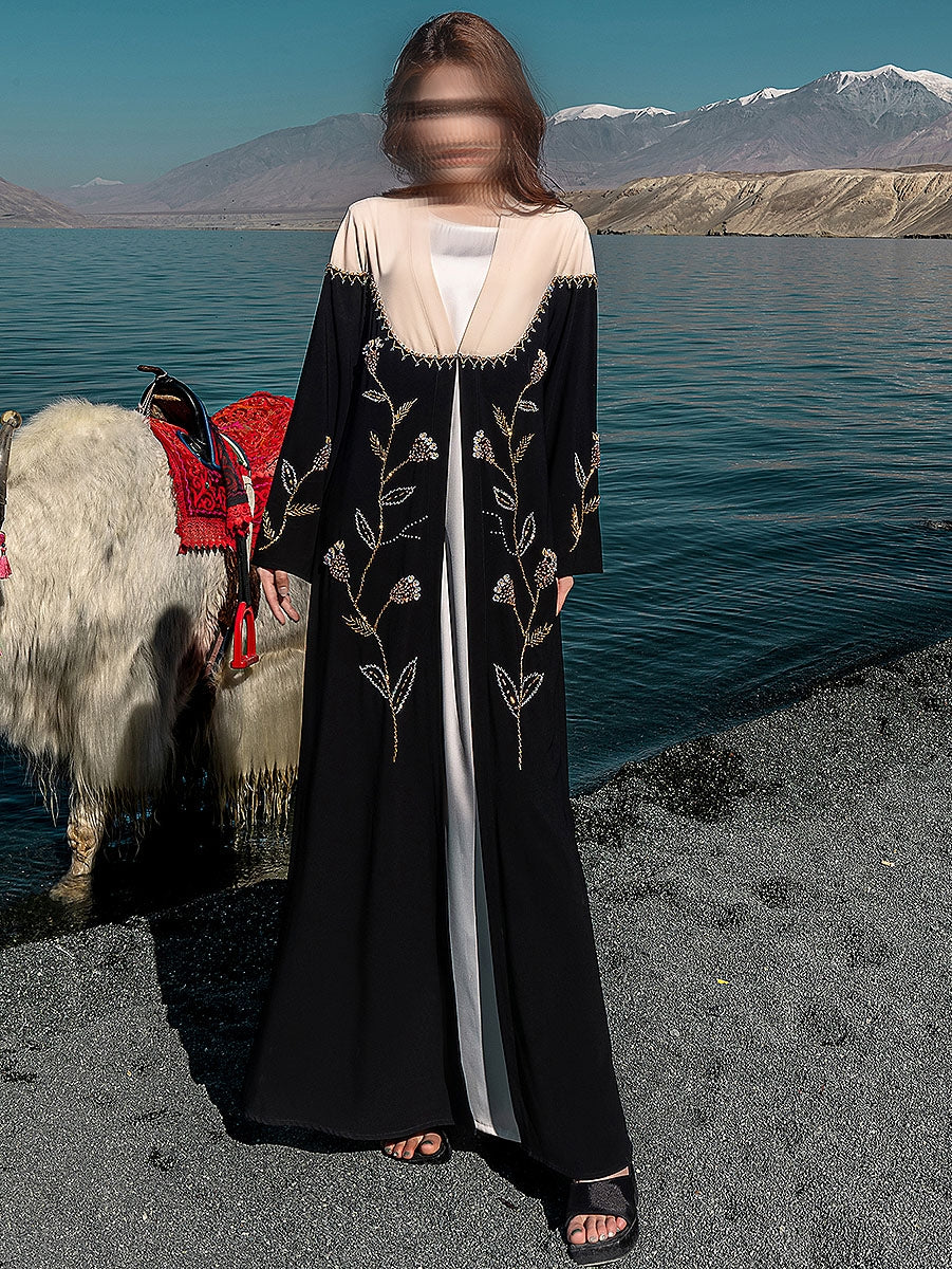 BA5232 Black Morganite Abaya