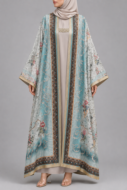 Pastel Blue Zareen Abaya