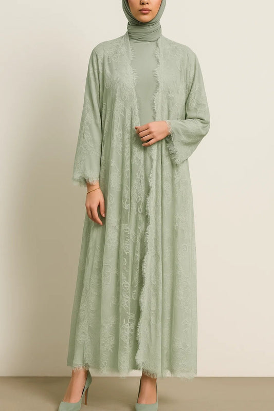 Pistachio Sheer abaya