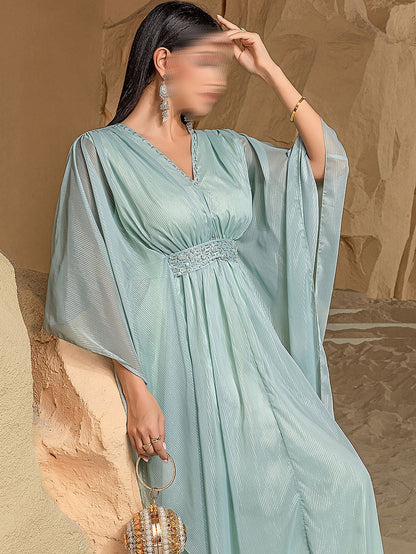 BA5037 Green Drape Kaftan