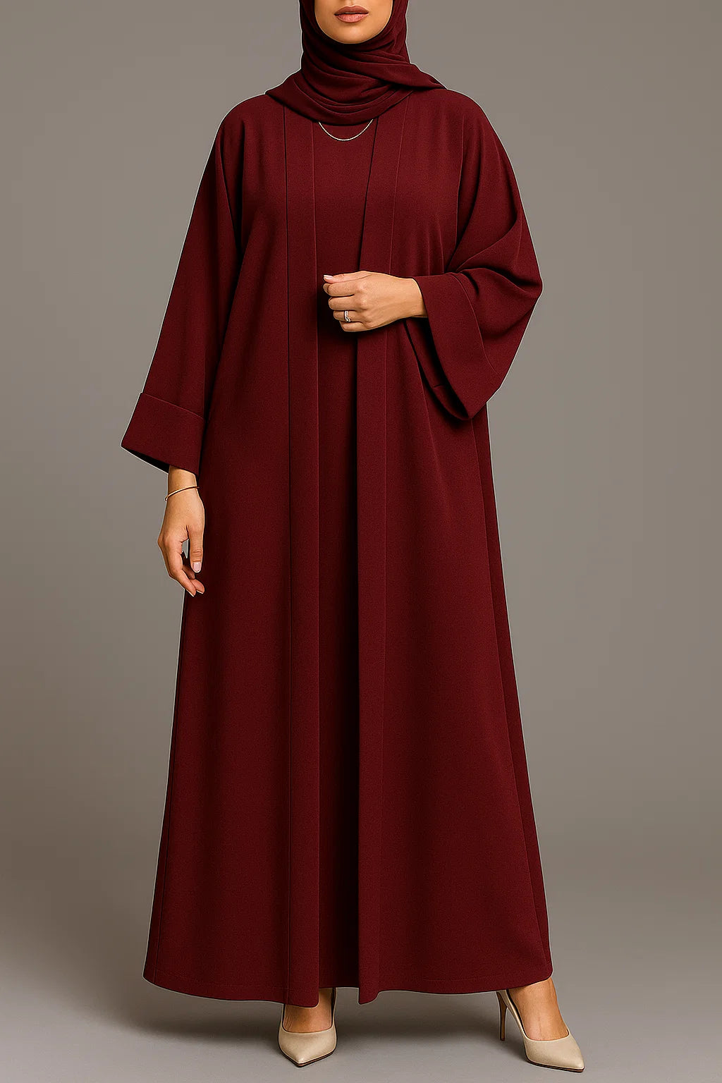 Cherry Red yara abaya