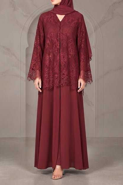 Red Moon Veil Abaya