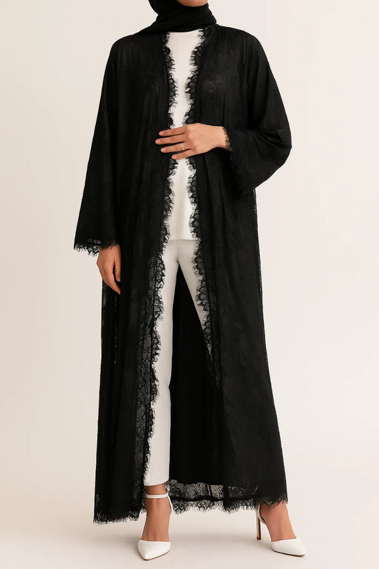 Black Sheer abaya
