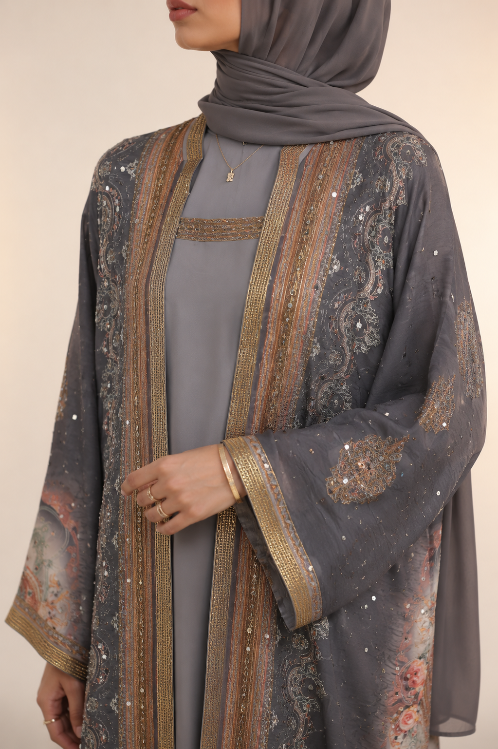 Grey Zareen Abaya
