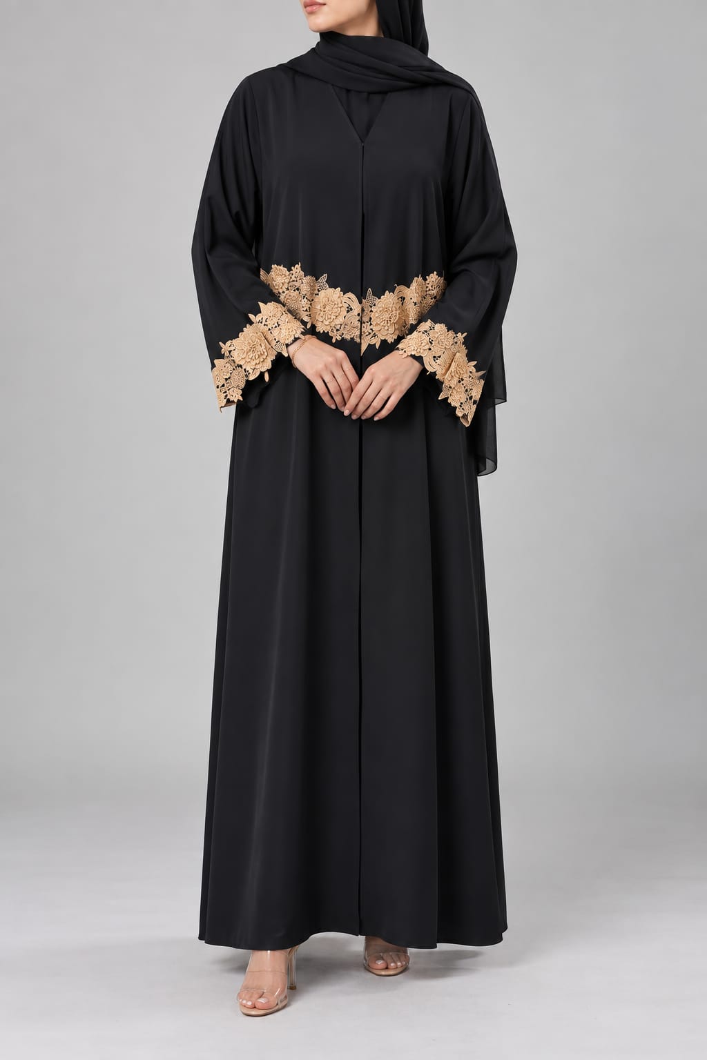 Black Bronze Accent Abaya E13S