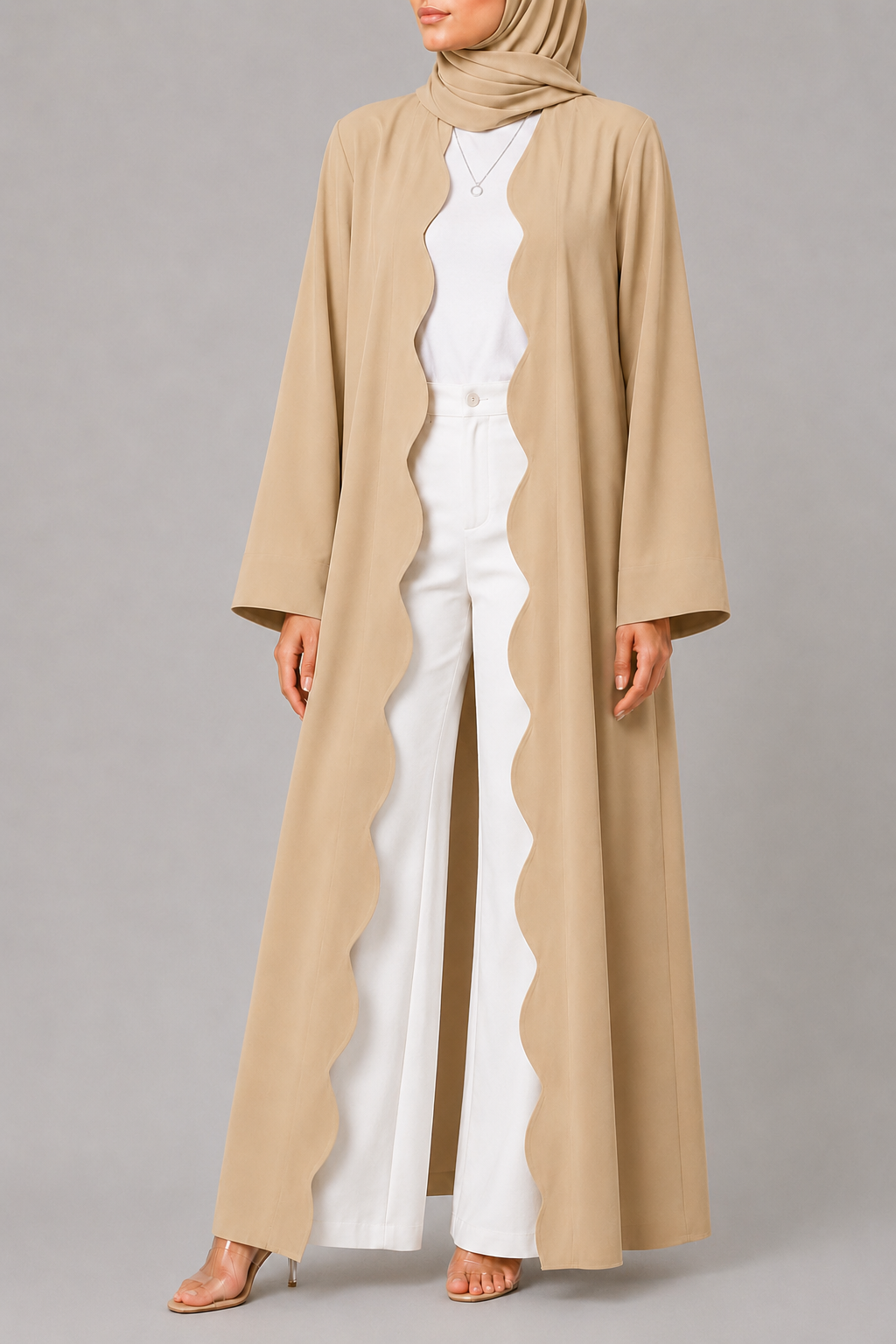 Beige Wave Abaya