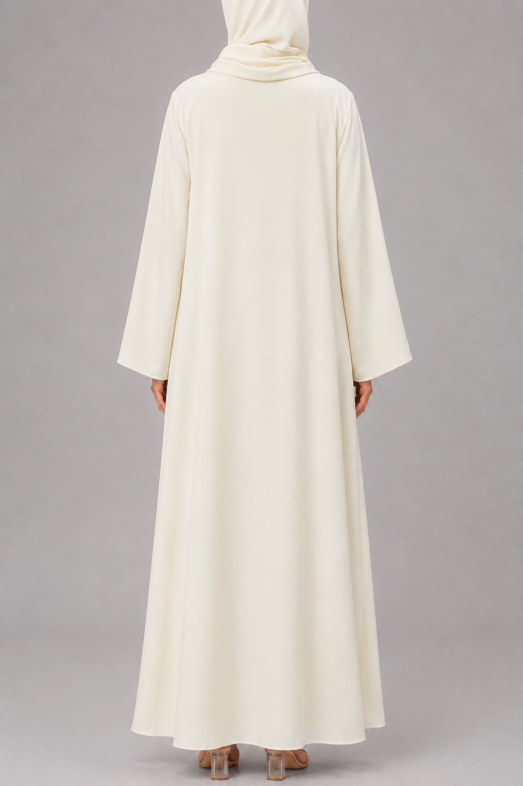 Butter yellow button abaya