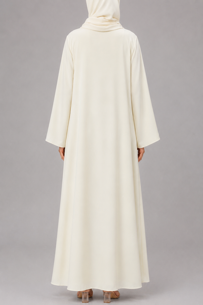 Butter yellow button abaya