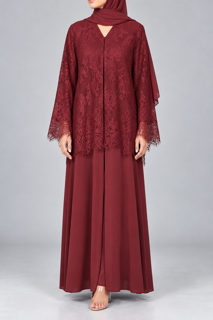 Red Moon Veil Abaya